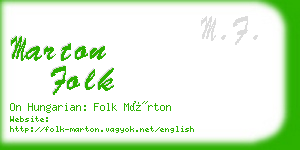 marton folk business card